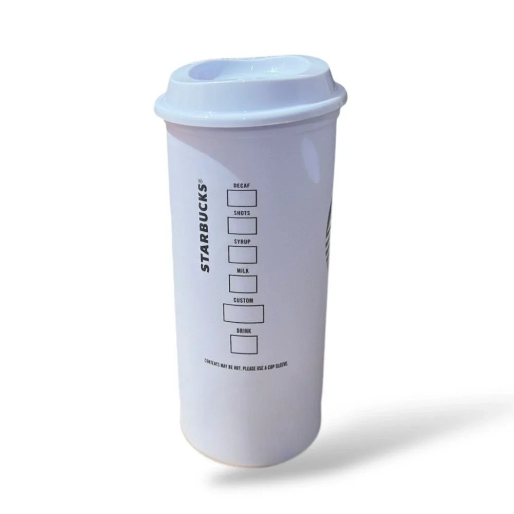 Starbucks‎ White Travel Tumbler Reusable Cup CU Buffalos Logo